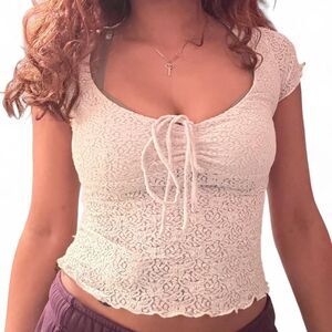 Urban-outfitters Women's Cream Crop-top